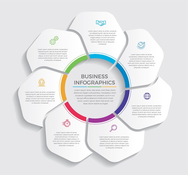 Infographic design   and marketing icons . business concept with 7 options, steps or processes.