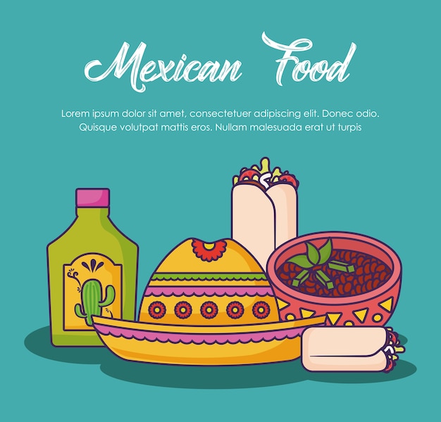 Infographic design of mexican food with related icons