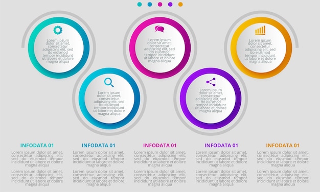 회색 배경에 Infographic 디자인