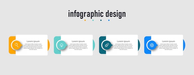 Modello di infografica aziendale di presentazione di progettazione infografica con 4 opzioni