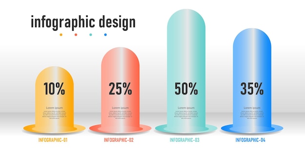 Modello di infografica aziendale di presentazione di progettazione infografica con 4 opzioni