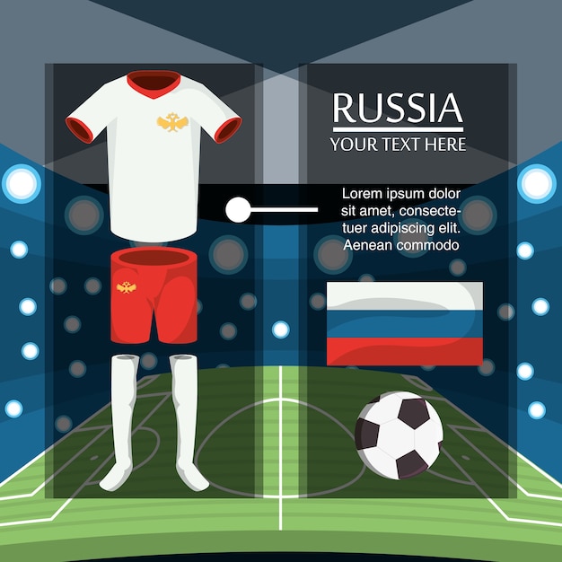 Vettore progettazione di infographic del concetto della russia della coppa del mondo di calcio