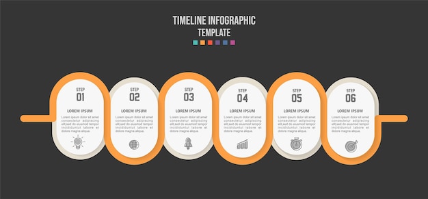 ベクトル インフォ グラフィック デザイン テンプレートとマーケティング アイコン 6 つのオプションを持つビジネス コンセプト