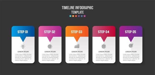 Infographic design template and marketing icons Business concept with 5 options