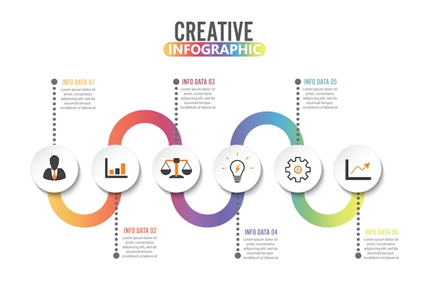 Vector infographic design template and marketing icons. template for diagram, presentation and ro