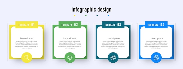 Infographic design template time line with 4 steps,