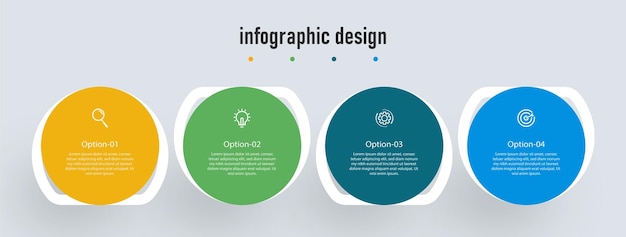 Временная шкала шаблона инфографического дизайна с 4 шагами