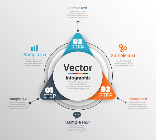 Инфографический шаблон дизайна с 3 вариантами или шагами