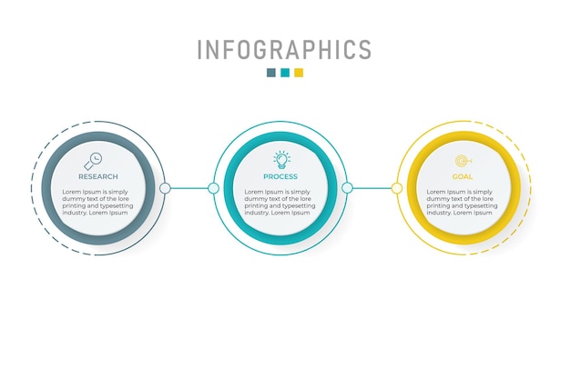 Modello di progettazione infografica con 3 opzioni o passaggi