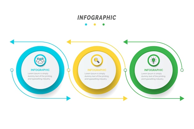 3 옵션 또는 단계 infographic 디자인 서식 파일