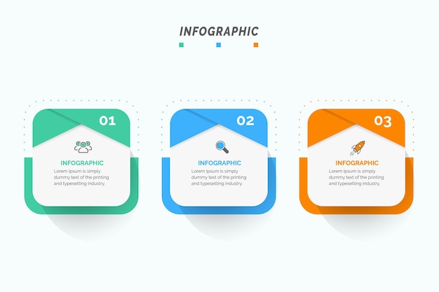 3 つのオプションまたは手順を含むインフォ グラフィック デザイン テンプレート