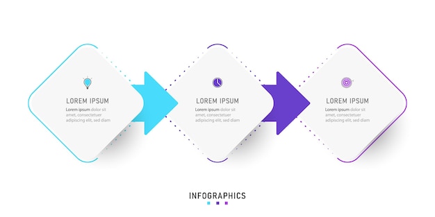 Infographic design template with 3 options or steps. 