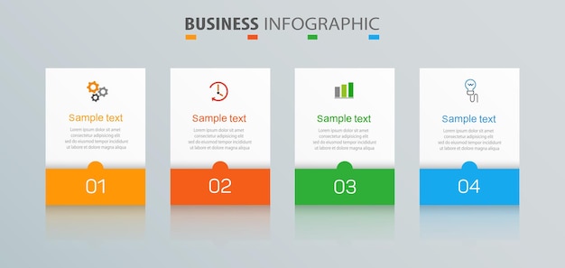 Infographic design template with 4 options for business