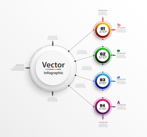 Инфографический шаблон дизайна с 4 вариантами или шагами