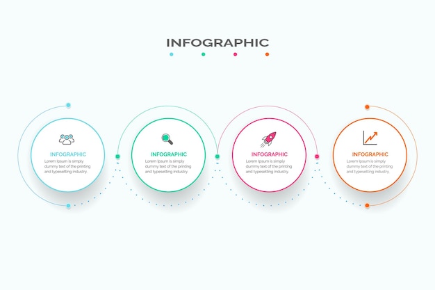 벡터 4가지 옵션 또는 단계가 포함된 인포그래픽 디자인 템플릿