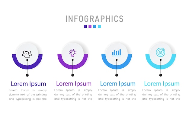 Infographic design template with 4 options or steps