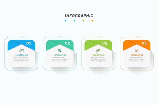 Infographic design template with 4 options or steps