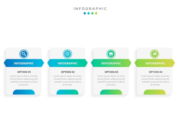 Vector infographic design template with 4 options or steps