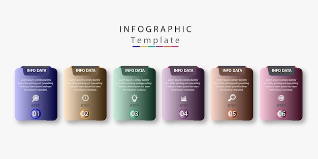 Infographic design template with 6 options or steps