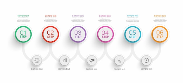 Infographic design template with 6  steps