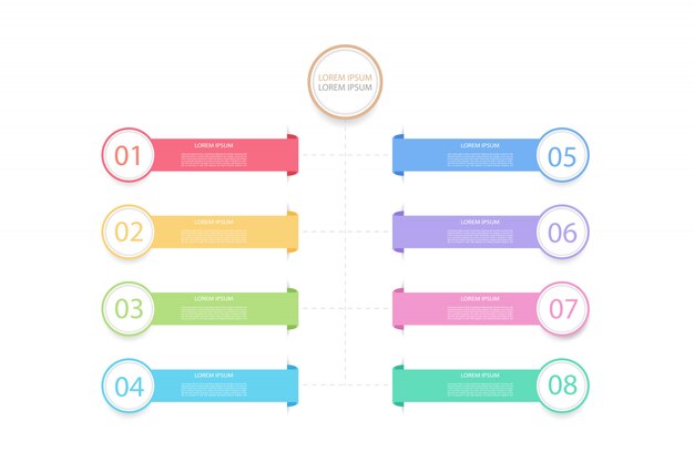 Infographic design template with 8 options or step for business, education and technology