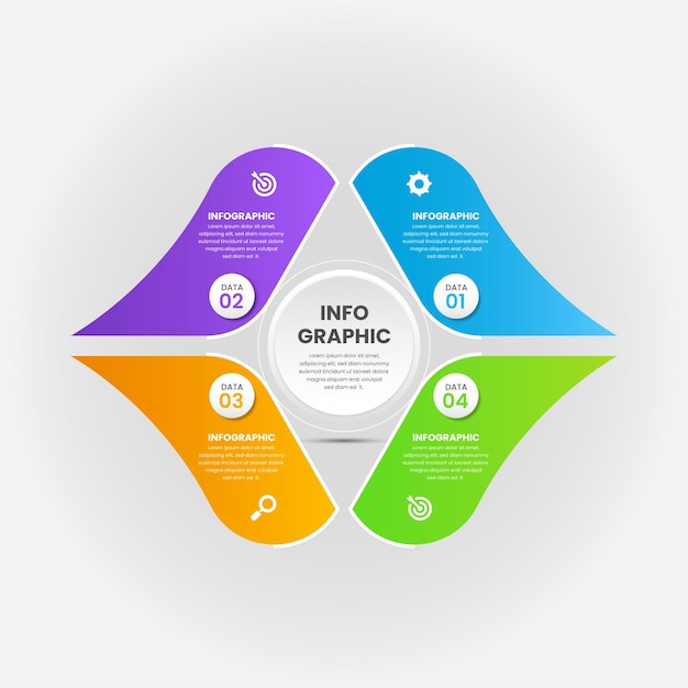 4 단계 Infographic 디자인 서식 파일