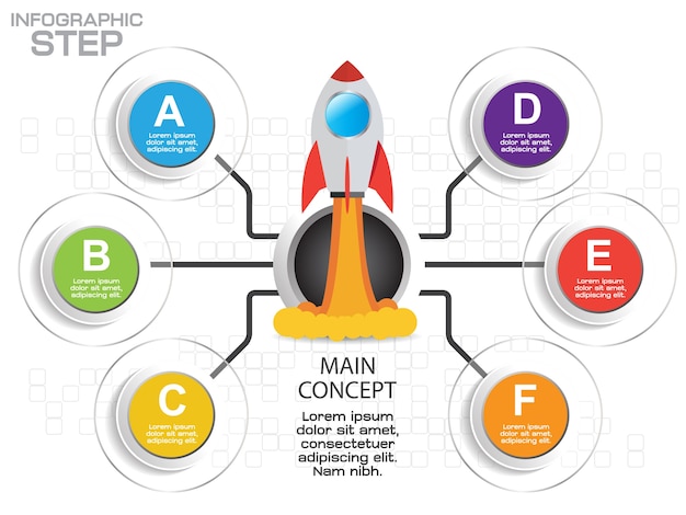 Infographic design template with frame for your text and photo