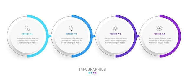 Infographic design template with icons and 4 options or steps.