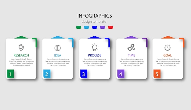 Modello di progettazione infografica con icone e 6