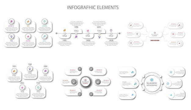 Infographic design template with icons and 6