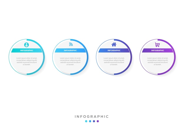 아이콘 및 옵션 또는 단계가 있는 인포그래픽 디자인 템플릿