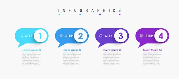 Modello di progettazione infografica con icone e opzioni o passaggi