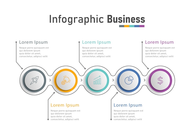 Vettore modello struttura infografica con icone