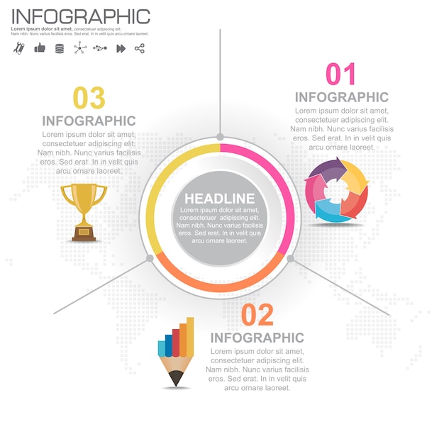 Modello di progettazione infografica con passaggi