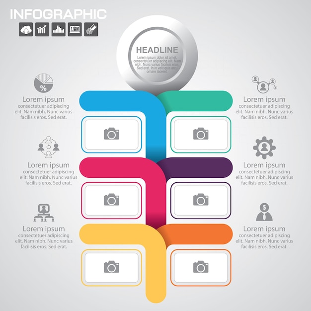 Infographic design vector and marketing icons can be used for workflow layout diagram annual report web design Business concept with 6 options steps or processes