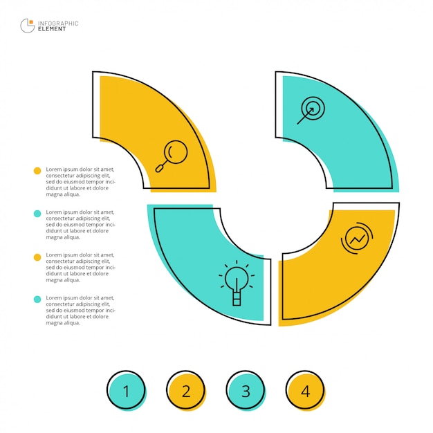 Design infografico con 4 opzioni