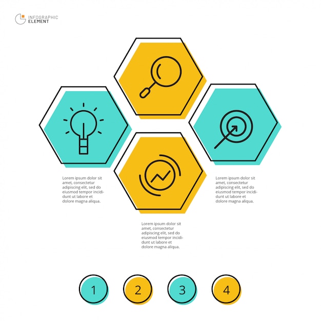 Design infografico con 4 opzioni