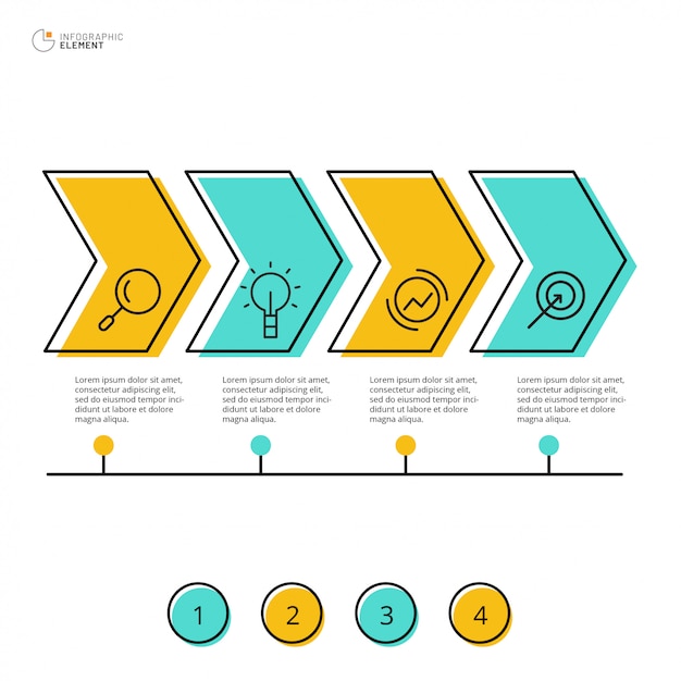 Vettore design infografico con 4 opzioni