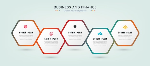 Инфографический дизайн с иконками. варианты или шаги. схема процесса, блок-схема, информационный график