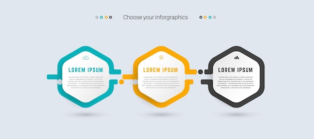 Инфографический дизайн с иконками. варианты или шаги. схема процесса, блок-схема, информационный график