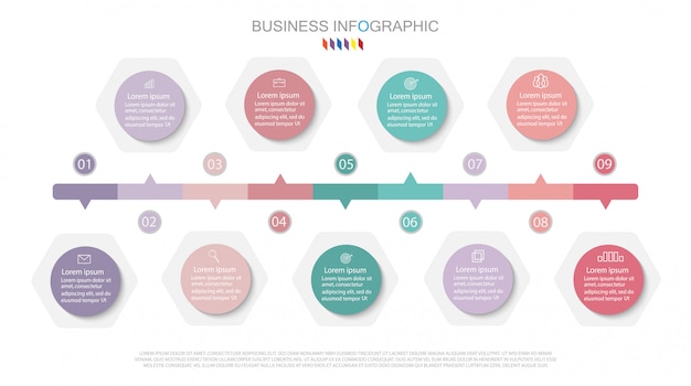 Infographic Diagram ontwerp Bedrijfsconcept met 9 opties.