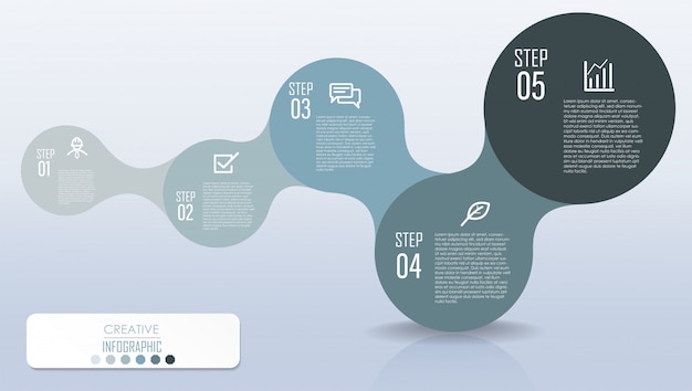 Vector infographic diagramontwerp met stappenprocesstroomschema