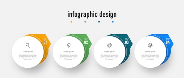 Infographic 우아한 비즈니스 배너 템플릿 디자인