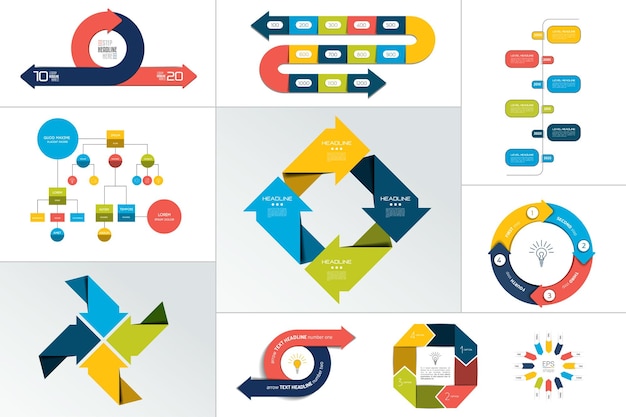 Elemento infografico set grande vettore