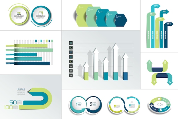 Elemento infografico set grande vettore