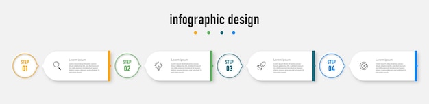 Infographic element collection template time line with 4 steps,