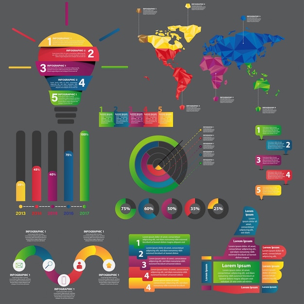 Vector infographic element collection