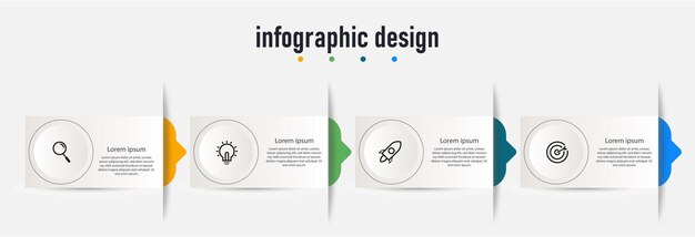 Infographic element data visualisatie ontwerpsjabloon kan worden gebruikt voor stappen opties business proces workflow diagram stroomdiagram concept tijdlijn marketing pictogrammen info graphics