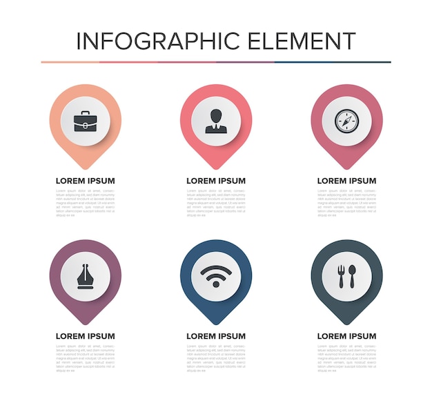 Vettore infografica elemento design presentazione elegante colore piatto