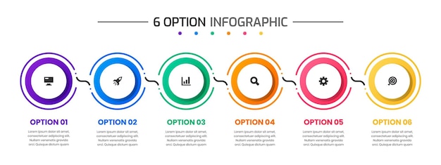 Infographic Element Design Templates with Icons and 6 Options